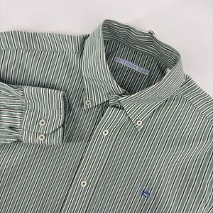 Southern Tide Intercoastal Men's Medium Green Plaid Long Sleeve Button DownShirt